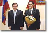 Акчурин В.П. и Губернатор Красноярского края Хлопонин А.Г. на церемонии награждения